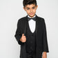 Boy's Black Modern Sequin Tuxedo Set