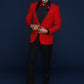 OMC Signature Men's Red Shawl Lapel Slim Fit Tuxedo (2-Pieces)