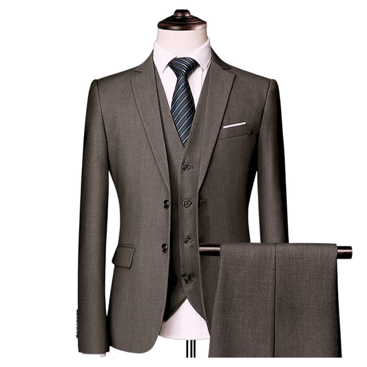OMC Men's 3-Pieces Fit Suit Medium Grey
