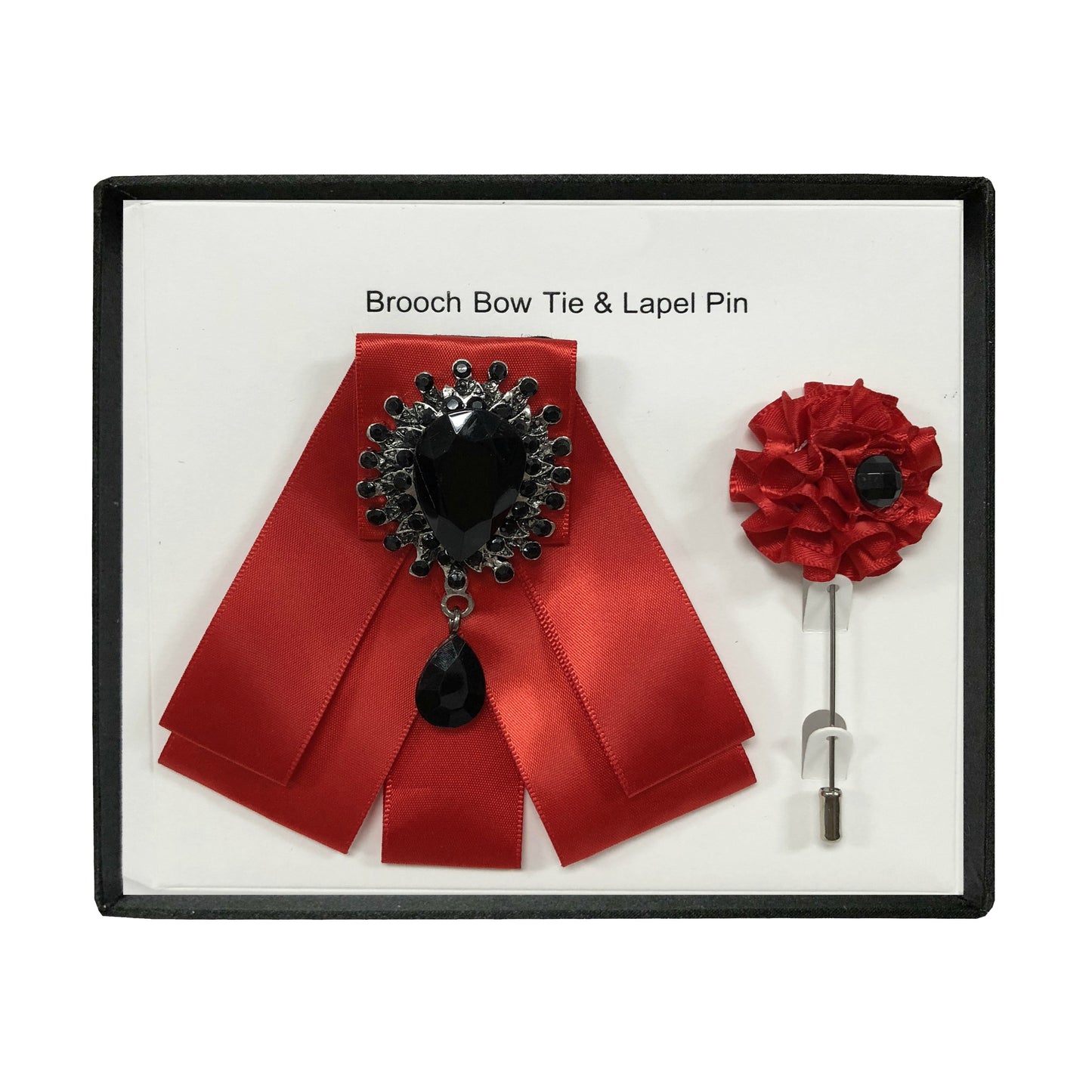 Men's Brooch Bow Tie and Lapel Fashion Accessories Set